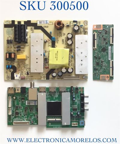 KIT DE TARJETAS PARA TV WESTINGHOUSE·ROKU TV 4K HD SMART TV / NUMERO DE PARTE MAIN RT28210-ZC01-01 / 2E02740A0 / E503744 / T-CON STCON425G-004 / STCON425G004 / CCPD-TC425-001 / FUENTE TV3903-ZC02-01 / E021M487-A2 / PANEL CC430LV1D01 / MODELO WR43FX2019